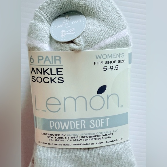 Lemon Powder Soft Women’s Ankle Socks | 6-Pair Pack | Multi-Colored | Brand New - Picture 7 of 10